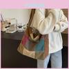Canvas Einfache Mode Tasche Damen Tasche Damen Große Kapazität Vintage Farbe Patchwork Tasche Neu Hohe Qualität Schulter Handtasche