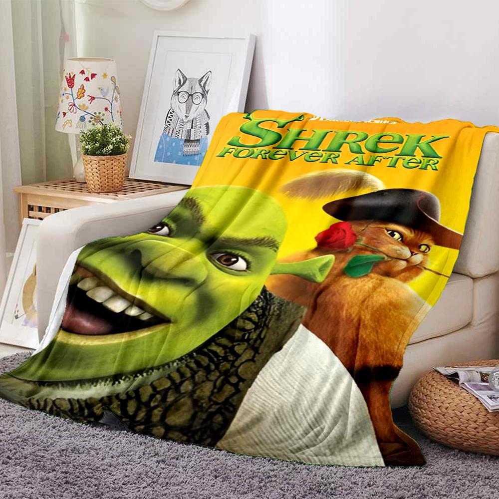 Shrek Theme Printed Blanket - Perfect for Couch, Bed, Travel & Outdoor Use | Machine Washable, Cozy & Durable.