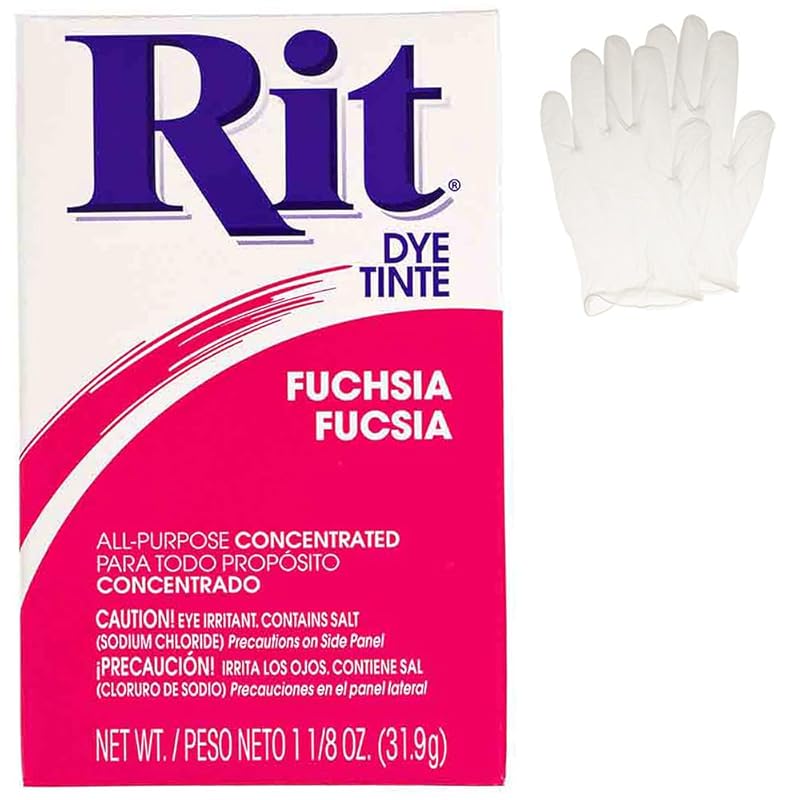 

Multipurpose Concentrated Lit Dye Powder with Plastic Gloves for Clothing, Decorations and Crafts single pack – fuchsia