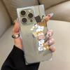 Square Back Tube Protection Clear Case For iPhone 11 14 Pro Max 13 16 ProMax 12 15 Plus Anti-Oxygen,Stacked Cat Pattern Casing