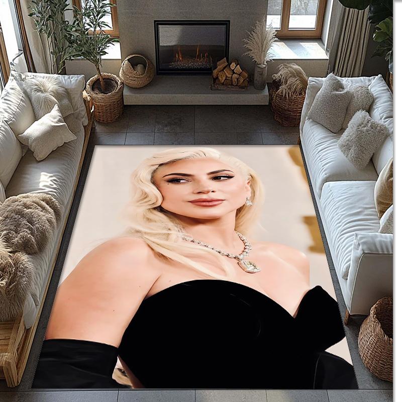 Soft Crystal Velvet Floor Rug,Lady Gaga Anti Slip Decorative Carpet, Plush Area Mat For Indoor Home Decoration