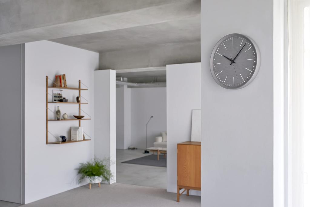 Lemnos Wall Clock Fluct Analog Natural Wood Gray Fluct DFI GY Lemnos 21-07