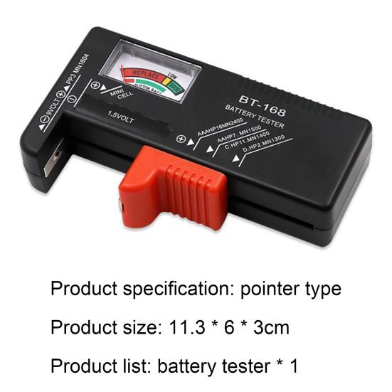 BT168 Battery Checker Pointer-type Quick Response Gadget Battery Volt Tester Checker for Remote Control