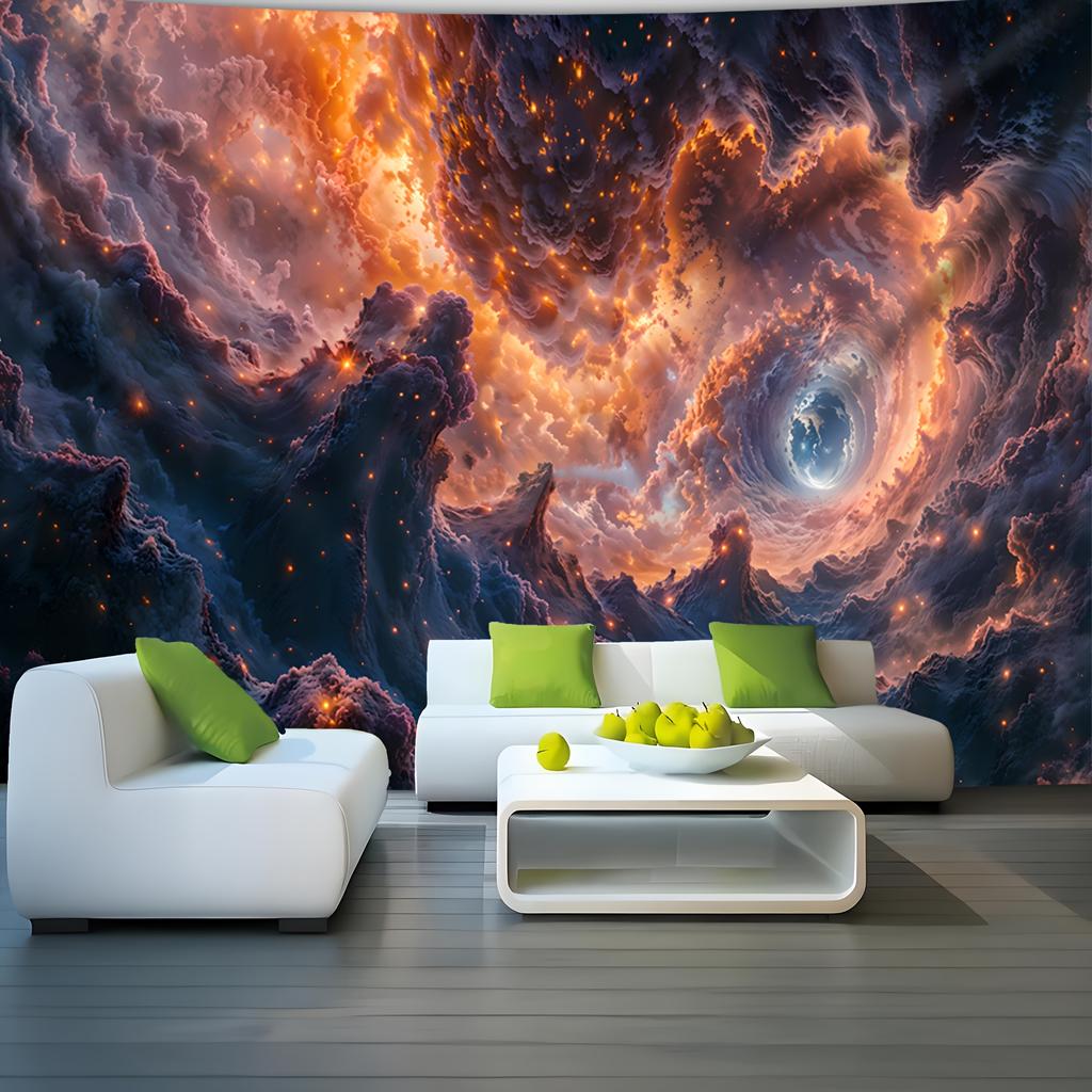 1pc Cosmic Galaxy Tapestry Ultra Large Cosmic Galaxy Vortex Wall Tapestry Stunning Cloud Layer Landscape Polyester Backd
