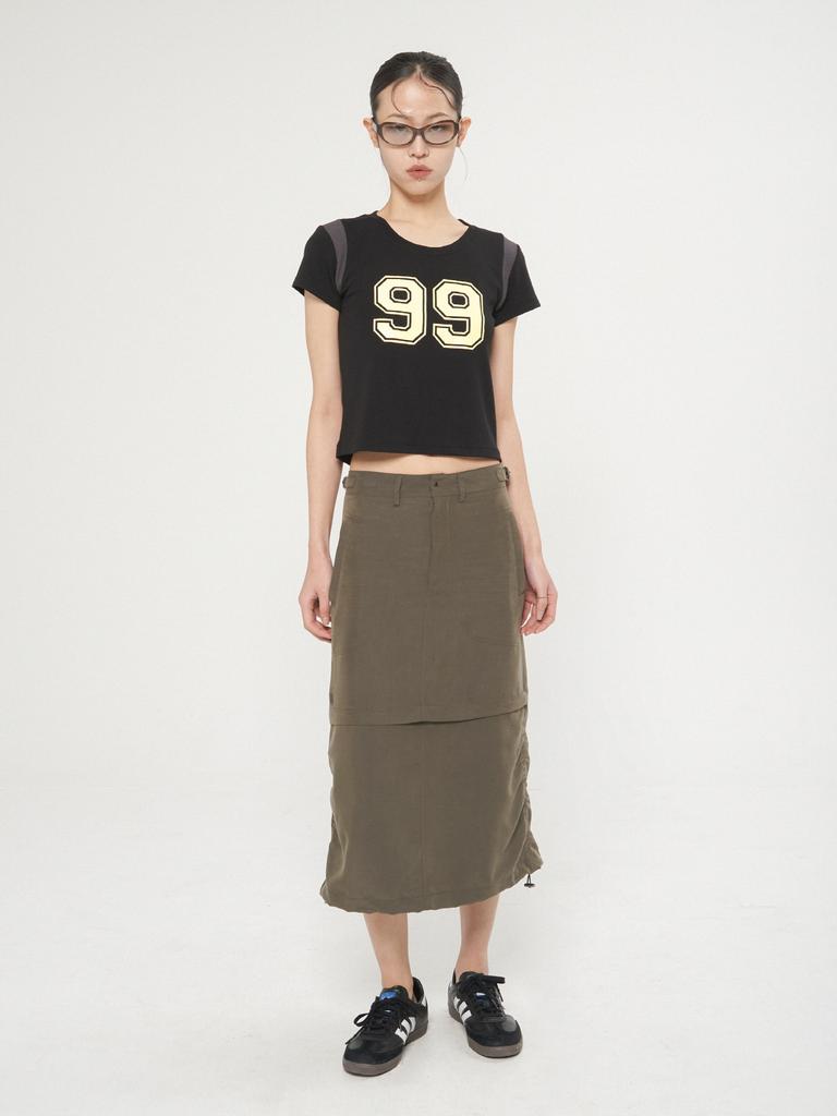 Ryu Young Convertible Shirred Skirt, Khaki