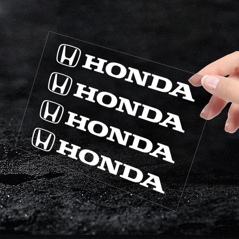 4Pcs Car Door Handle Stickers Tire Rear View Mirror Decals For Honda Fit Mugen Insight Type S R VTEC DOHC Modulo Vezel Legend