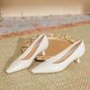 H685-1 sheepskin inner pad low heel pointed single shoes women's oilskin pattern solid color soft leather fashion women's shoes spring and summer hig