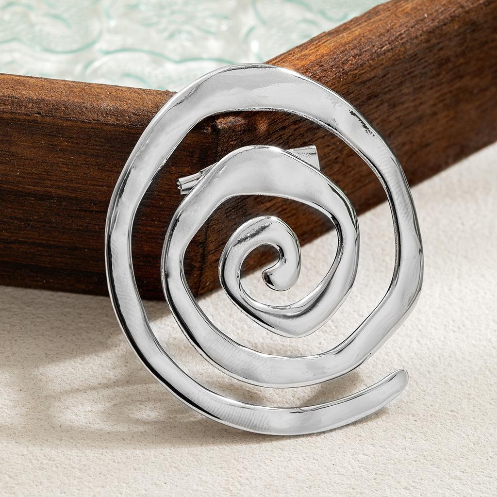 1 personalized and versatile geometric spiral symbol hollow and alloy women's brooch for daily commuting wear