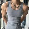 Men's Summer Ice Silk Ribbed Slim Fit Sleeveless Sports Vest