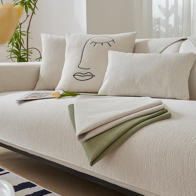 Jednobarevný žinylkový polštář na pohovku Four Seasons Universal Non-Slip Mat Sofa Cover Slipcover