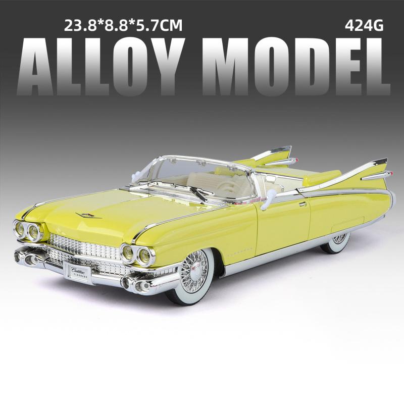 1:24 Cadillac Eldorado Biarritz 1959 Series 62 Latte Art Version Alloy Metal Diecast Model Car Decoration Desktop Display Gifts