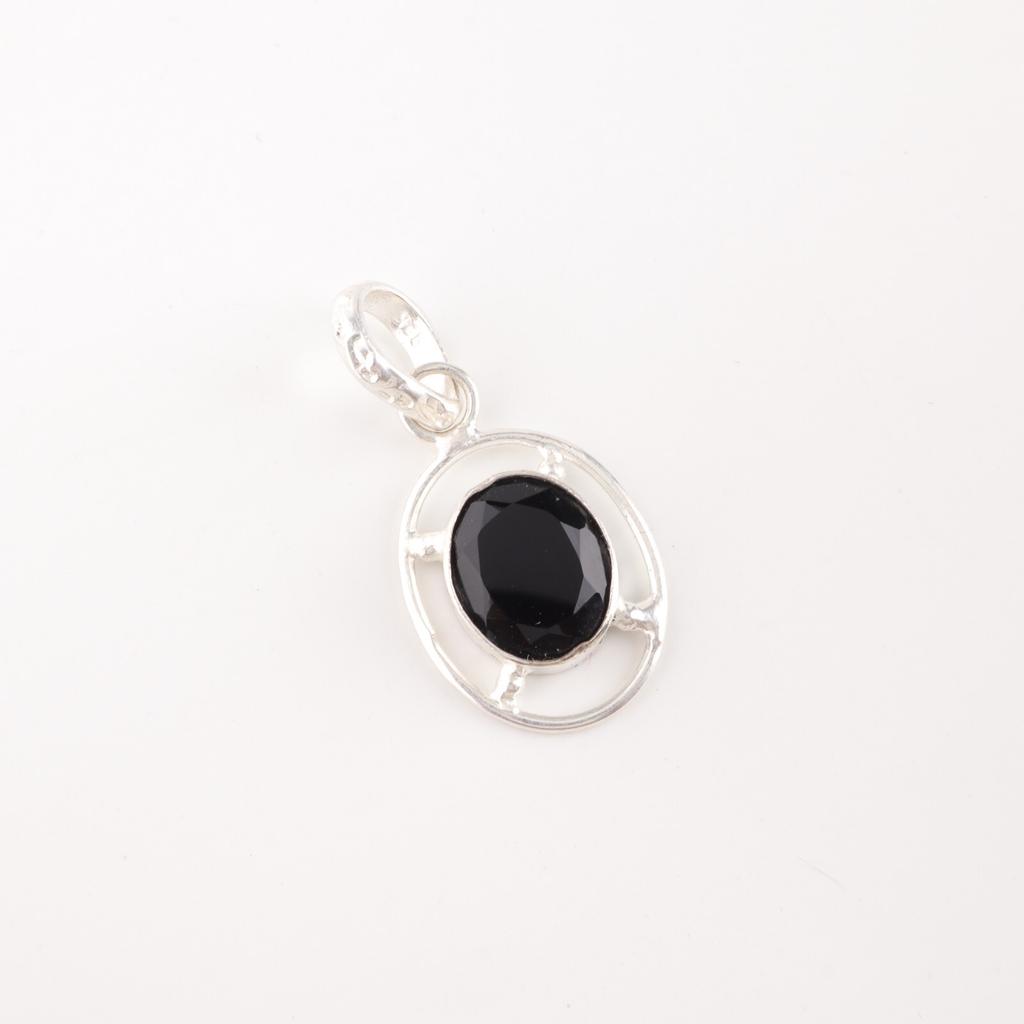 Black Onyx Gemstone 925 Sterling Silver Jewelry Handmade Pendant Gift For Wife PP-6-17