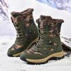 Men's High-Top Army Green Camouflage Snow Boots - Plus Size, Thick-Soled, Fleece-Lined for Autumn and Winter.