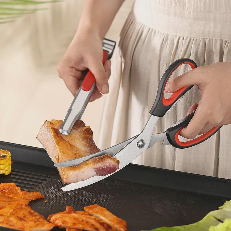 Ensemble de ciseaux coréens en acier inoxydable pour barbecue pour la cuisine et le camping en plein air - Parfait pour le poulet, le steak et plus encore.
