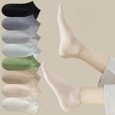 Chaussettes courtes d'été pour femmes - Chaussettes bateau décontractées fines et respirantes en noir et blanc