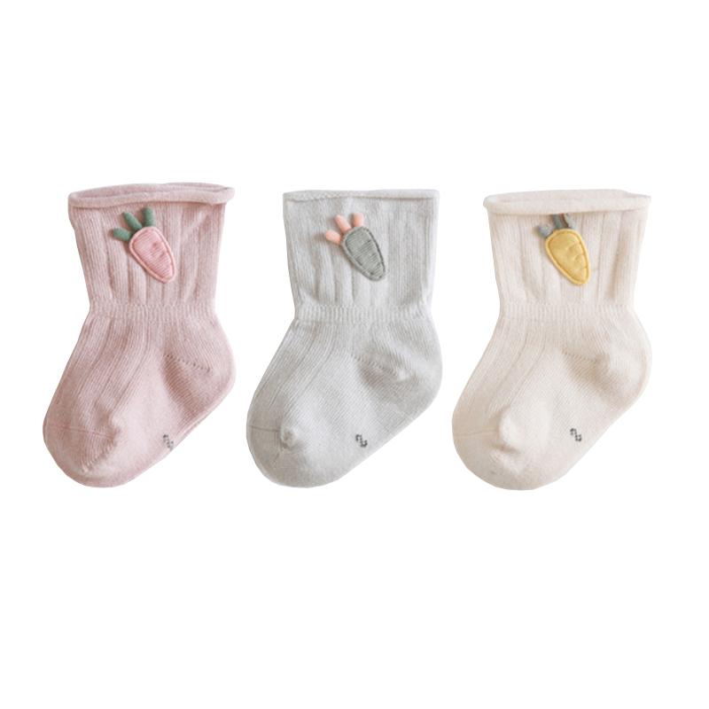 3Pair/lot New Baby Socks Cotton Cartoon Carrot Newborn Boys and Girls Foot Socks