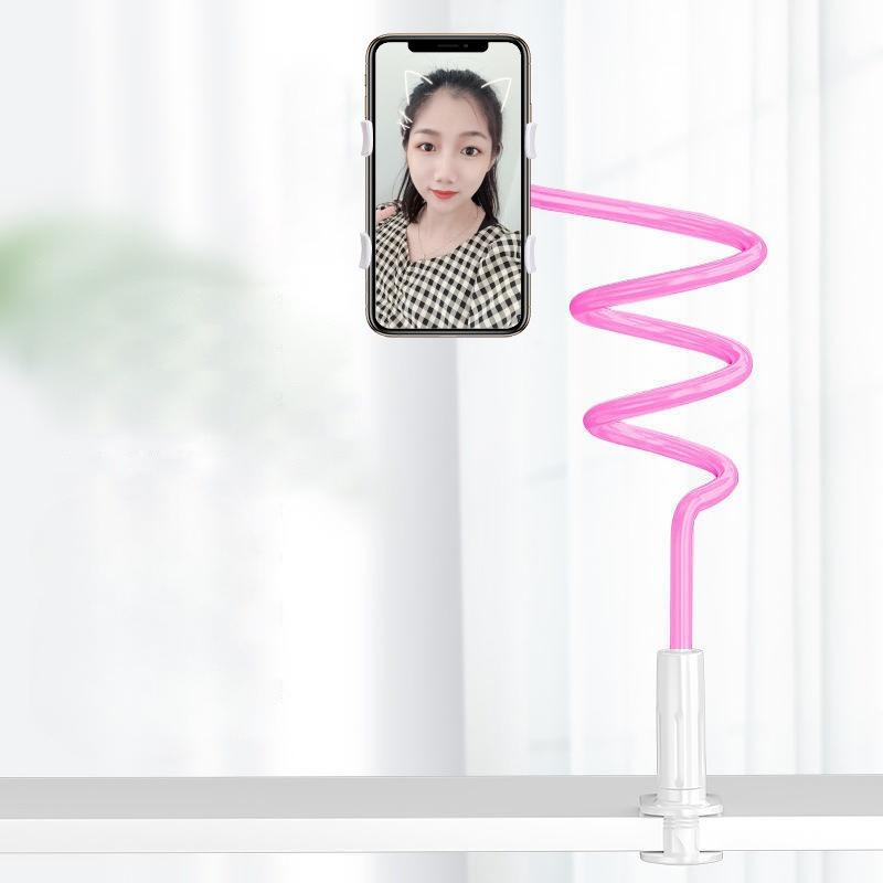 Lazy Bedside Desktop Mobile Phone Clamp Bracket Flexible Long Arm Gooseneck Lazy Person Bracket with Handle Overhead Live Bracket