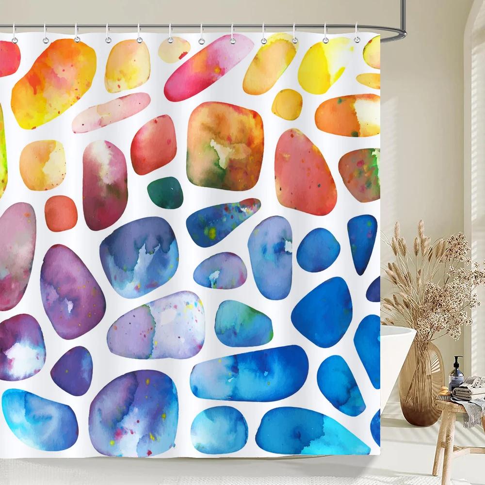 Waterproof Polyester Colorful Shower Curtain Modern Color Print For Bathroom Curtain Long 180*200Cm Shower Curtains Cortina