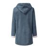 Women Casual Autumn Winter Solid Color Print Long Sleeve Hooded Jacket Coat Fashion Outerwear