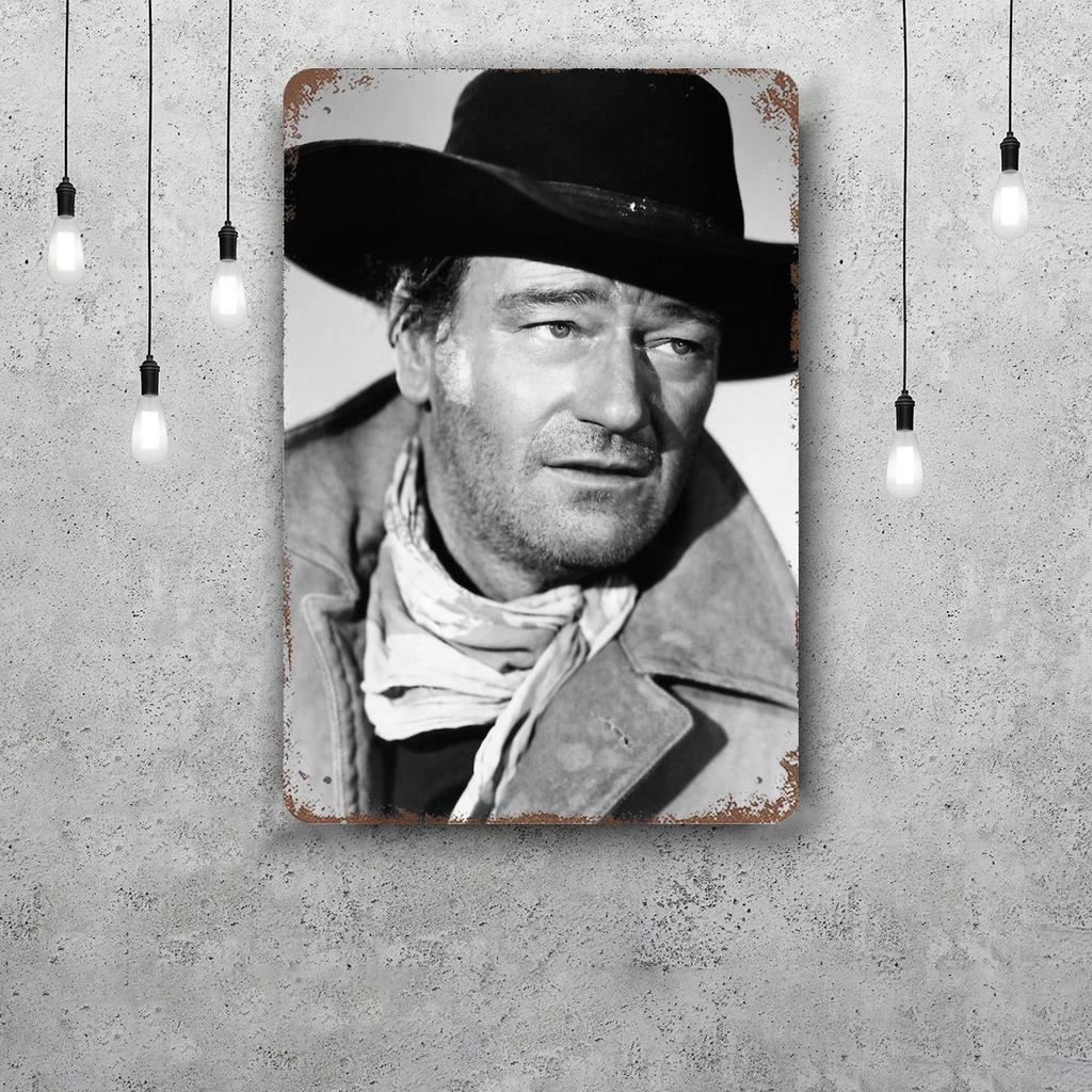 john wayne Classic Poster Rusty Metal Plaque Retro Decorative Plate Bar Man Cave Garage Club Metal Sign Wall Decoration