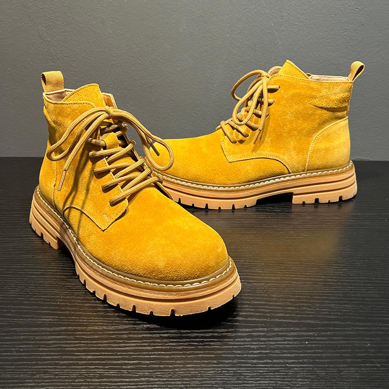 Botas para hombre 2026 otoño caña alta punta redonda estilo británico retro moderno versátil casual para el trabajo