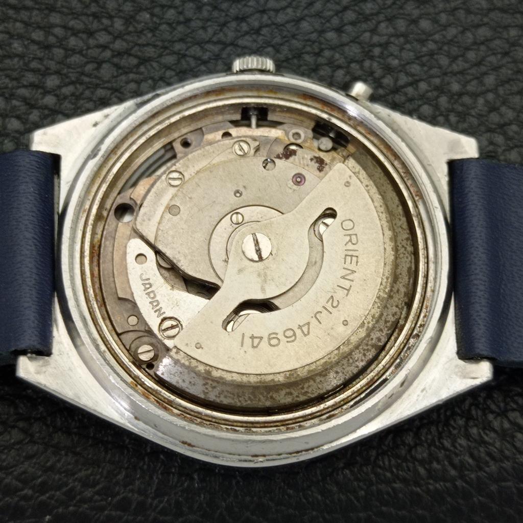VINTAGE ORIENT AUTOMATIC 46941 JAPAN MENS BLUE COLOR DIAL WATCH a700711-5 R204-a700711