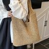 Beach Vacation Straw Bag New Shoulder Bag Summer Straw Tote Bag Large Capacity Portable Woven Bag