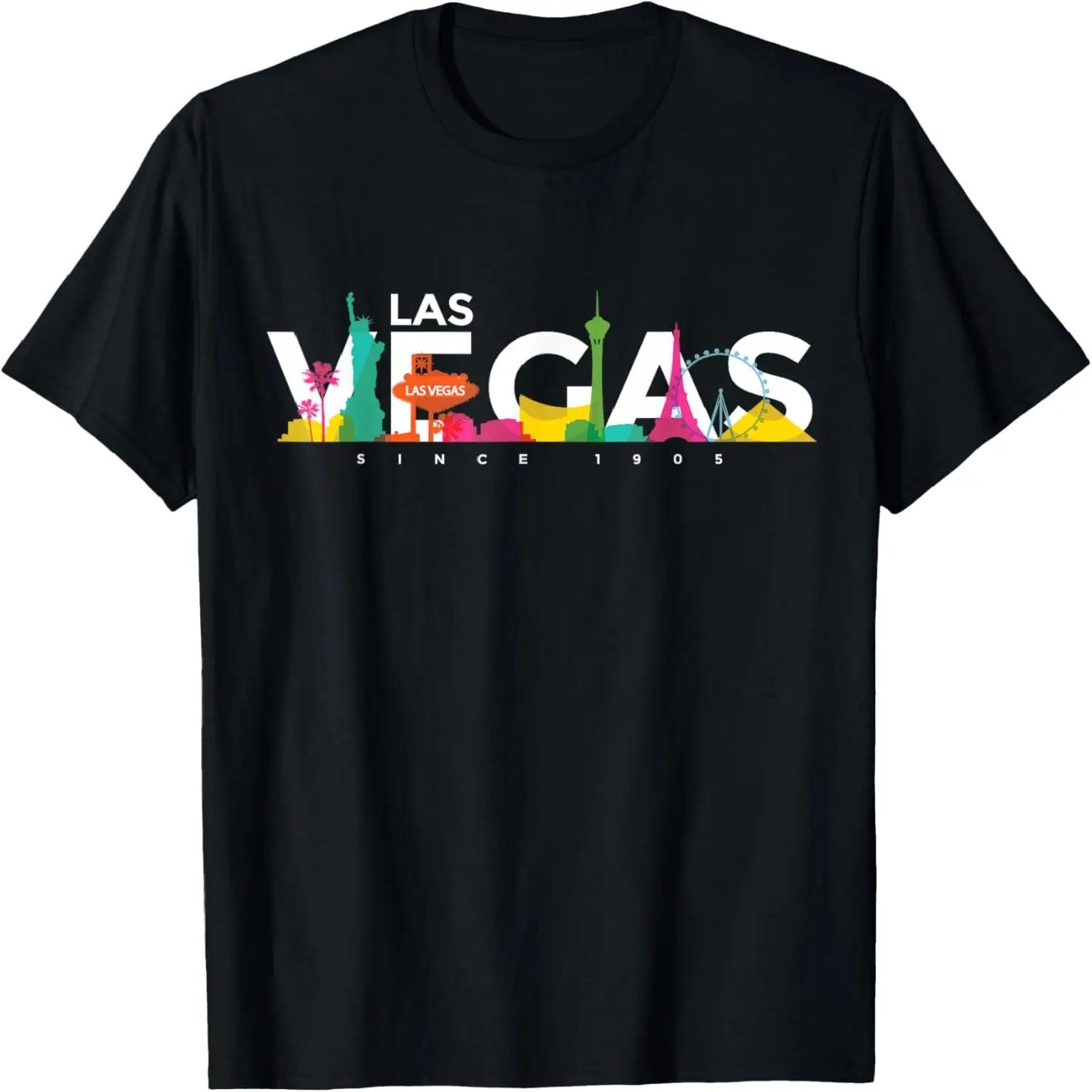 

Colorful Las Vegas Nevada Tee Las Vegas Trip Shirt T-Shirt XXXXXL чорний