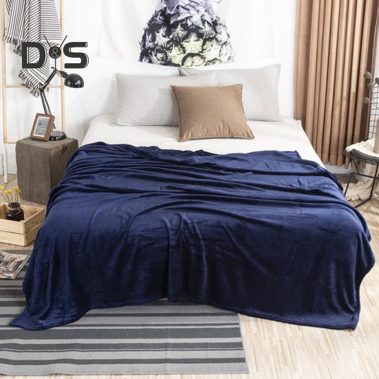 Koc flanelowy zagęszczony dwustronny puszysty pluszowy jednolity kolor biuro drzemka akademik łóżko kanapa podróż przytulny ciepły zimowy koc