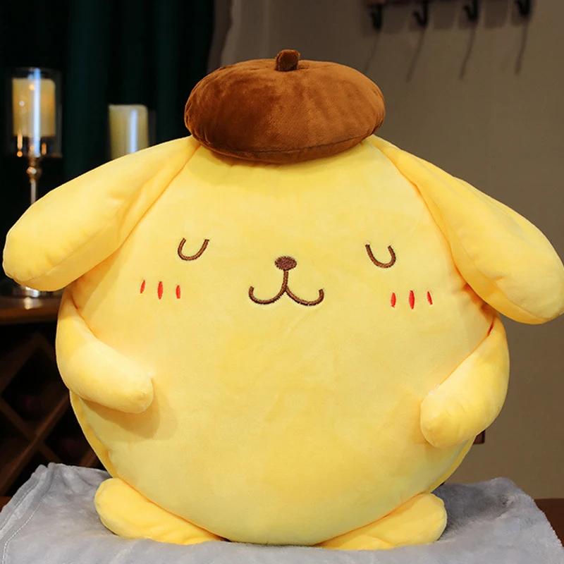 40-50cm Sanrio Pompompurin Stuffed Plush Toys Big Size Lovely Pillow Gift Kids Super Soft Pom Pom Purin Plushie Doll Room Decor