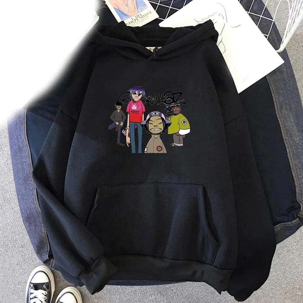 New Band Gorillaz Hoodies Print Unisex Women Streetwear Hoodie Sweatshirts Harajuku Oversized Pullovers Unisex Tracksuits Clothing