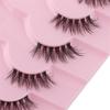 7 Pairs Half Lashes with Clear Band Wispy Eyelashes Natural Look 3D Lashes Short Cat Eye Lash Fake Eyelashes