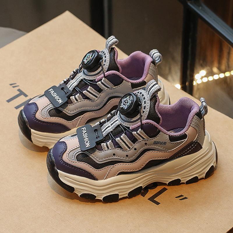 

Boys shoes 2025 new spring student tide brand soft sole knob children s casual sports shoes boys soft sole shoes 31 [Inner Length 19.5CM] фиолетовый