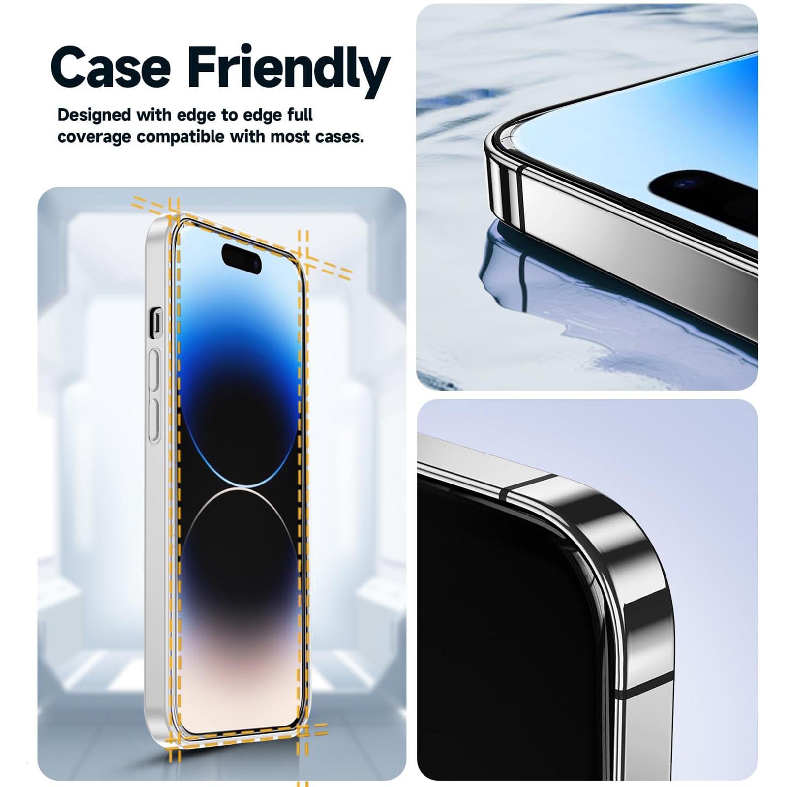 

For iPhone 16 Plus Tempered Glass HD Clear Screen Protector with Automatic Dust Removal Tool Type A