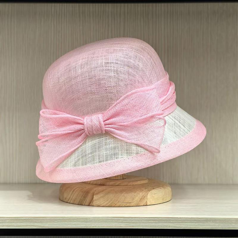 2025 Neue Frühling/Sommer Mode Leinen Material Fischer Eimerhut Schmetterlingsknoten Dekoration Fedora Hut Elegante Qualität Sonnenhut