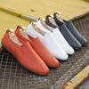 Fashion Men's Fashionable Pu Spliced Bean Shoes Trendy Business Casual Shoes For Autumn Slip-on Easy Wear