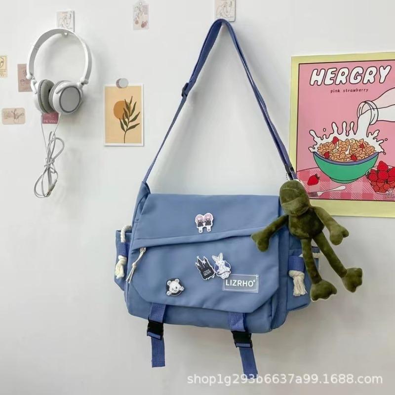 Wind Large-capacity Shoulder Bag, Harajuku Retro Tooling Style Messenger Bag, Student Nylon Messenger Bag