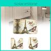 Butterfly Pattern Bathroom Carpet Three Piece Set Polyester Anti Slip Water Absorbent Mat