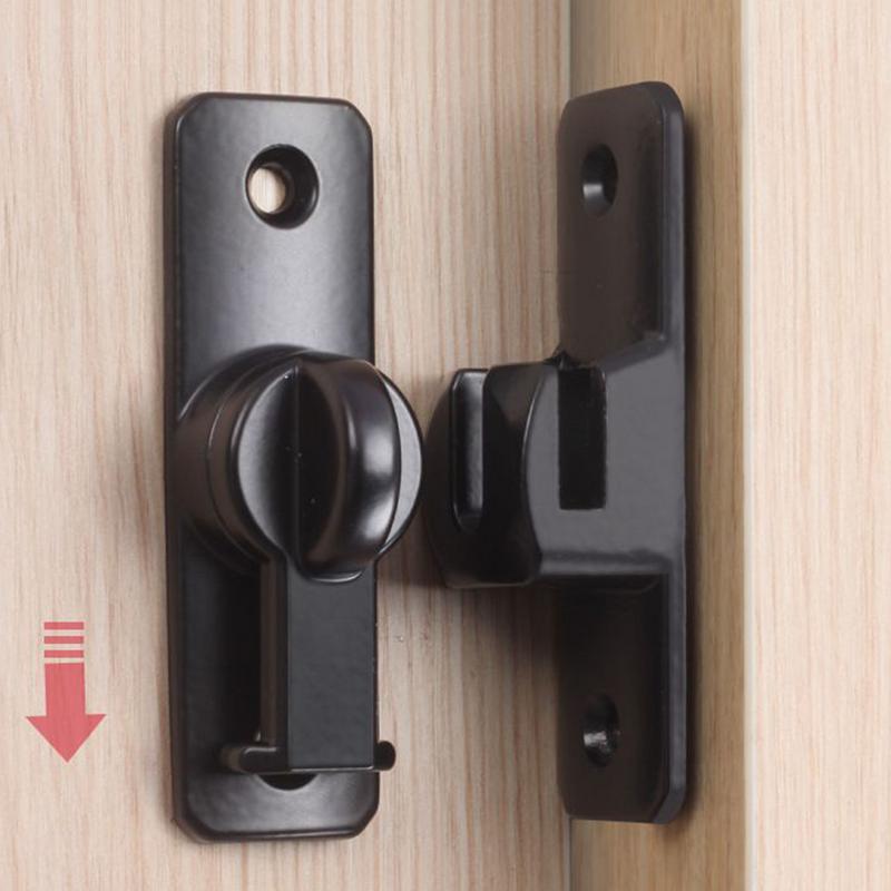 

Защелка для раздвижной двери, замок 90 градусов для раздвижной двери амбарного типа, нержавеющая сталь, предохранительные защелки, бытовой инструмент для защиты ворот для чёрный
