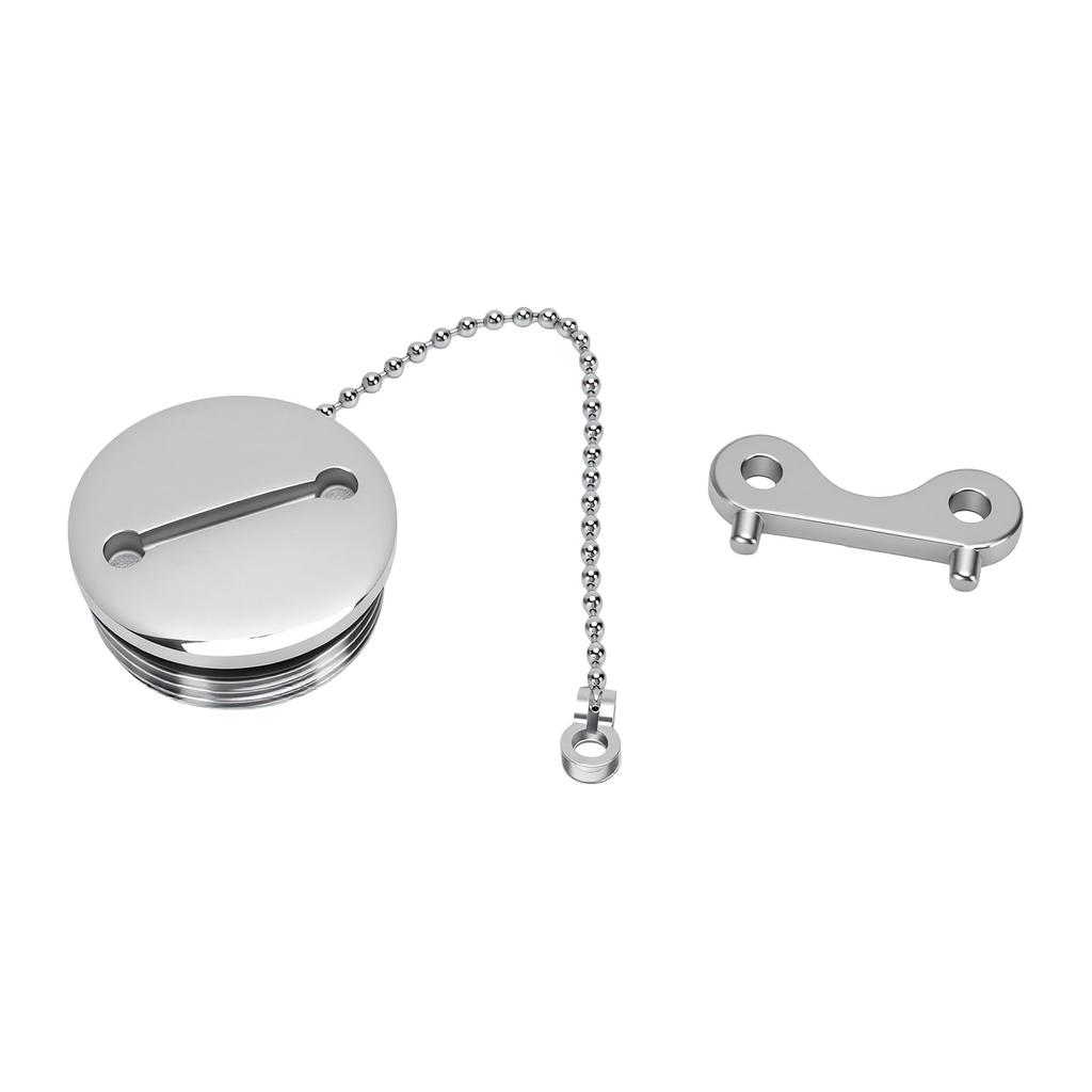 Boat Fuel Tank Cap 1.5 Inch 38mm Marine Fuel Cover with Chain and Key Stainless Steel Deck Fill Filler Cap for Yachts