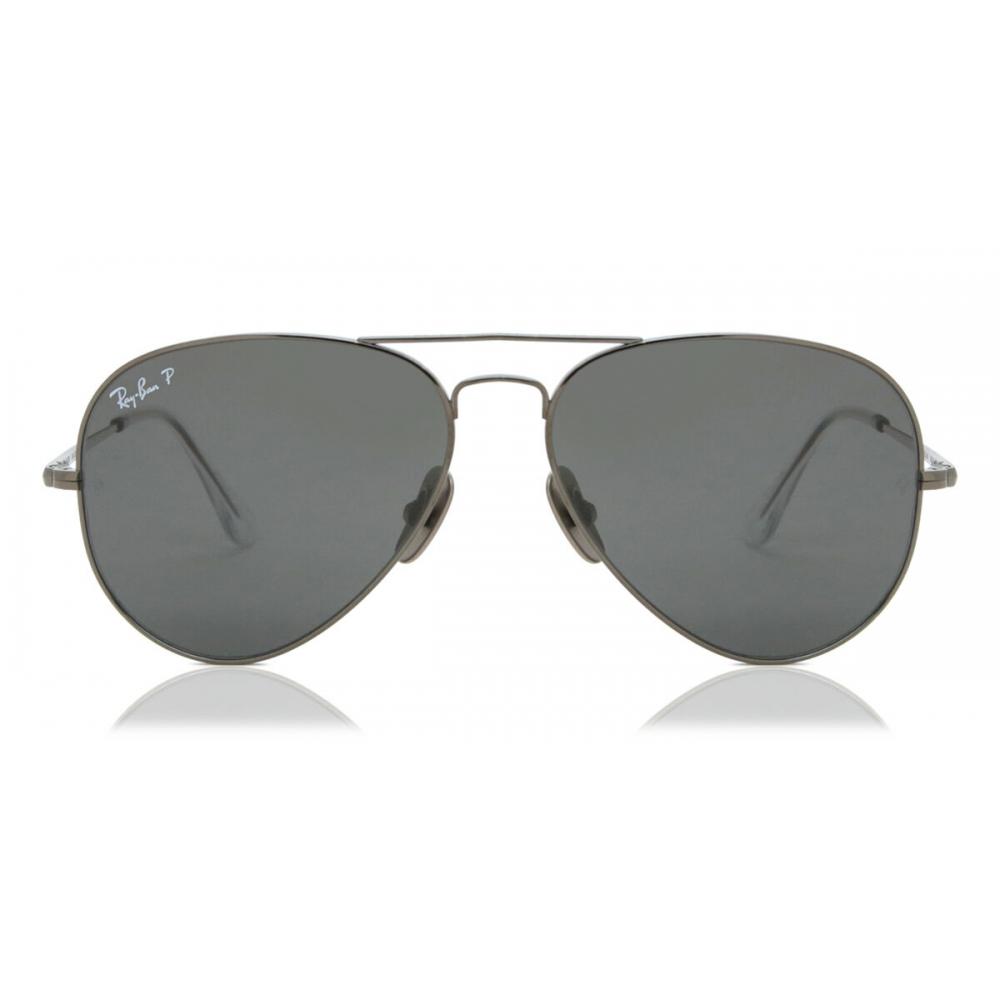 Ray Ban Rb8089 Aviator Titanium Polarized 165 48 Unisex Sunglasses