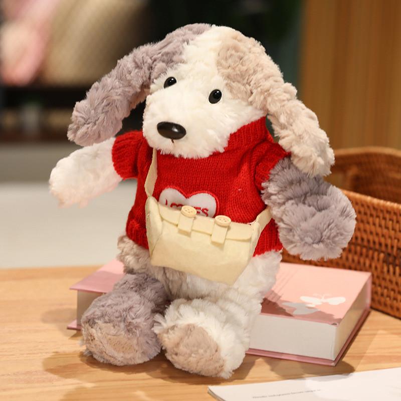 Adorable 30cm Cream Plush Dog Doll With Cute Outfits Perfect For Kids Gifts