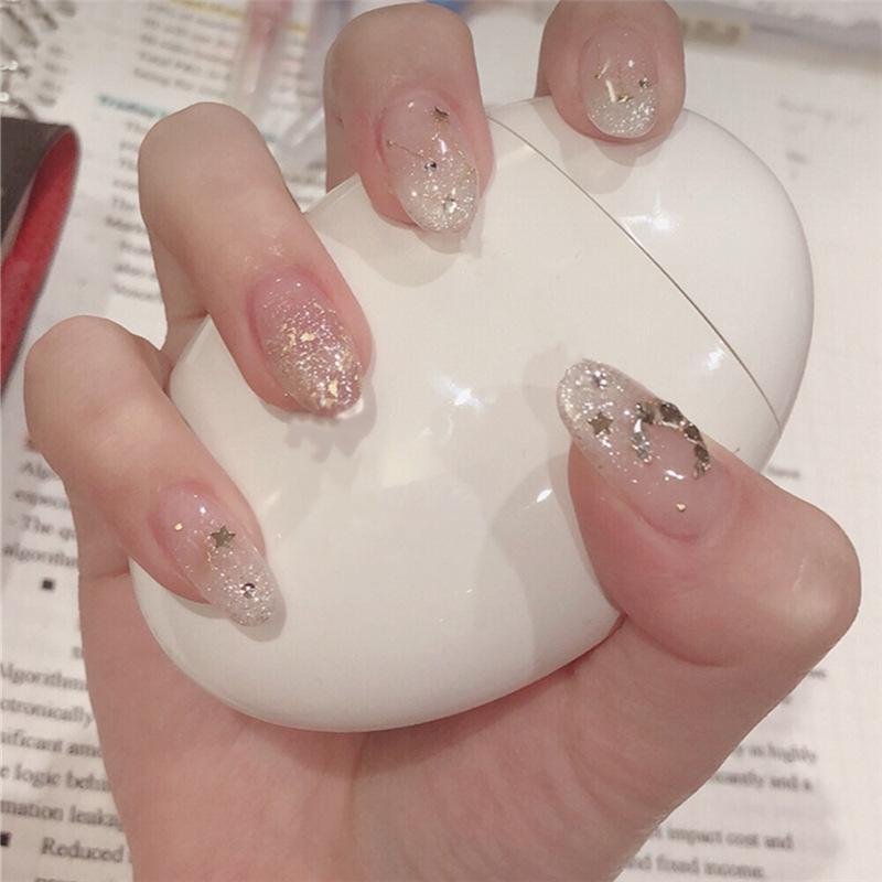 24Pcs Purple Bunny Design Full Coverage Press On Nails Artificial Removable Fake Nail Art Acrylic False Nails Finished