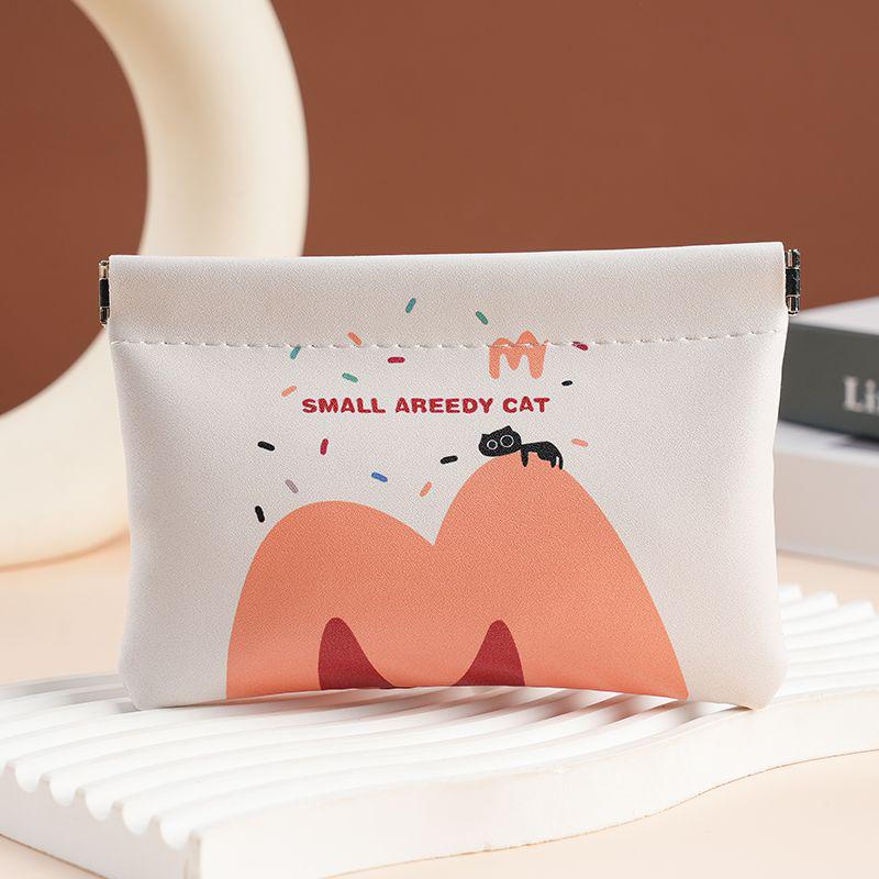 Mini-Kosmetik- und Essentials-Tasche im Cartoon-Stil - Tragbare Lippenstift-, Kopfhörer- und Kabeltasche für Damen mit Automatikverschluss