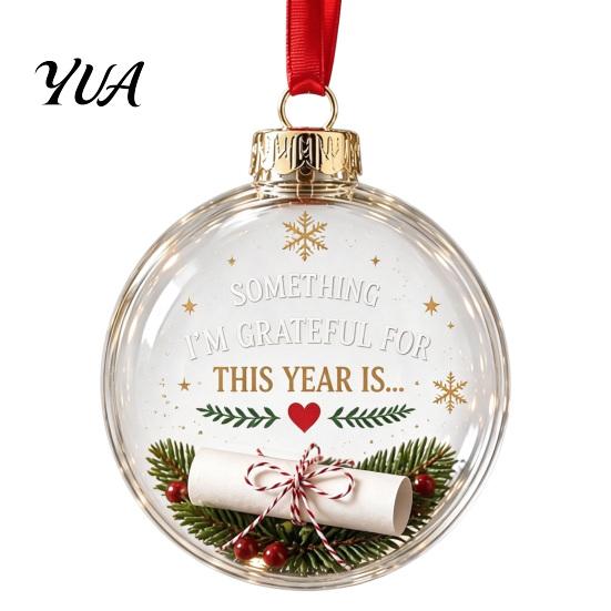 DIY Craft Ornaments for Holidays 3D Clear Ball Christmas Ornament, Holiday Message Keepsake, Acrylic Decorative Hanging Festivals Tree Decoration