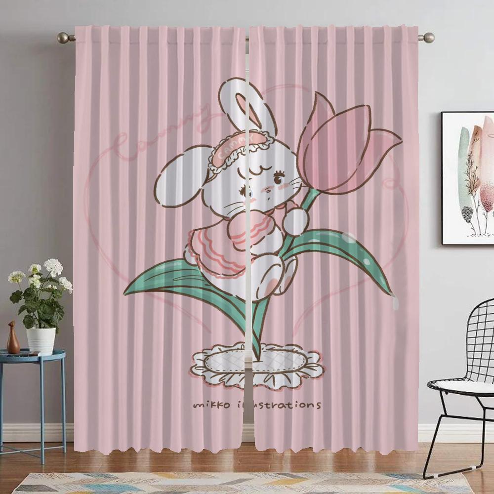 Curtains for Living Room Curtain Mikko Home Interior Curtains 2 Pieces Partition Halloween Decoration Shades Tulle for Bedroom