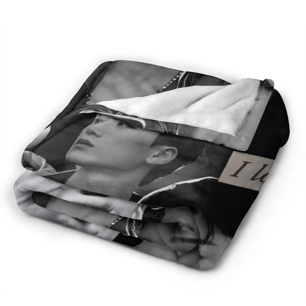 Warm Blankets Picnic Kpop Ateez Choi San Throw Blanket Flannel Bedspread For Living Room Novelty Sofa Bed Cover