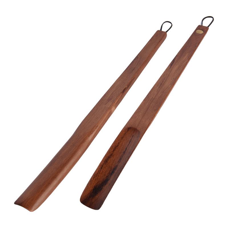 Retro Solid Wood Shoehorn - Footwear Helper with Trademark Design