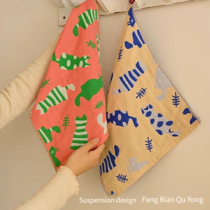 2/4pcs Wash Hands Square Towel, Cotton adult Wash Cloth for Men and Women Soft Absorbent Can Be Used for Kitchen and Bath Fingertip Towel Square Towel