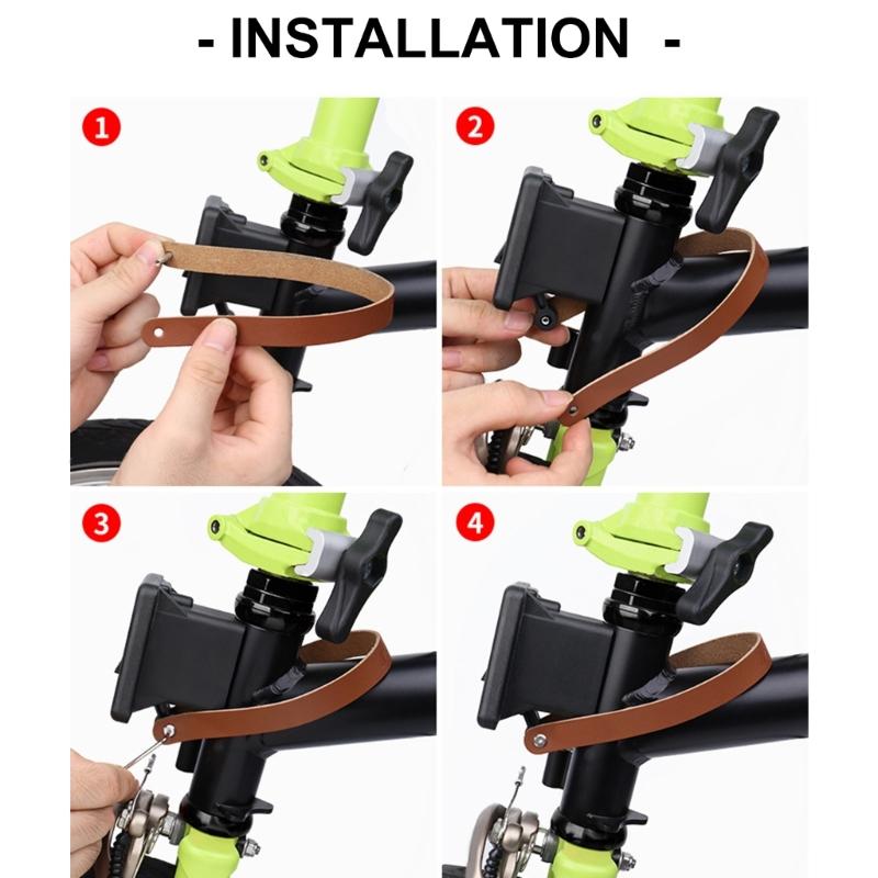 Durability Leather Handle Strap Quickly Release Cowhides Handle Pull Rings for Folding Bike Front Rack